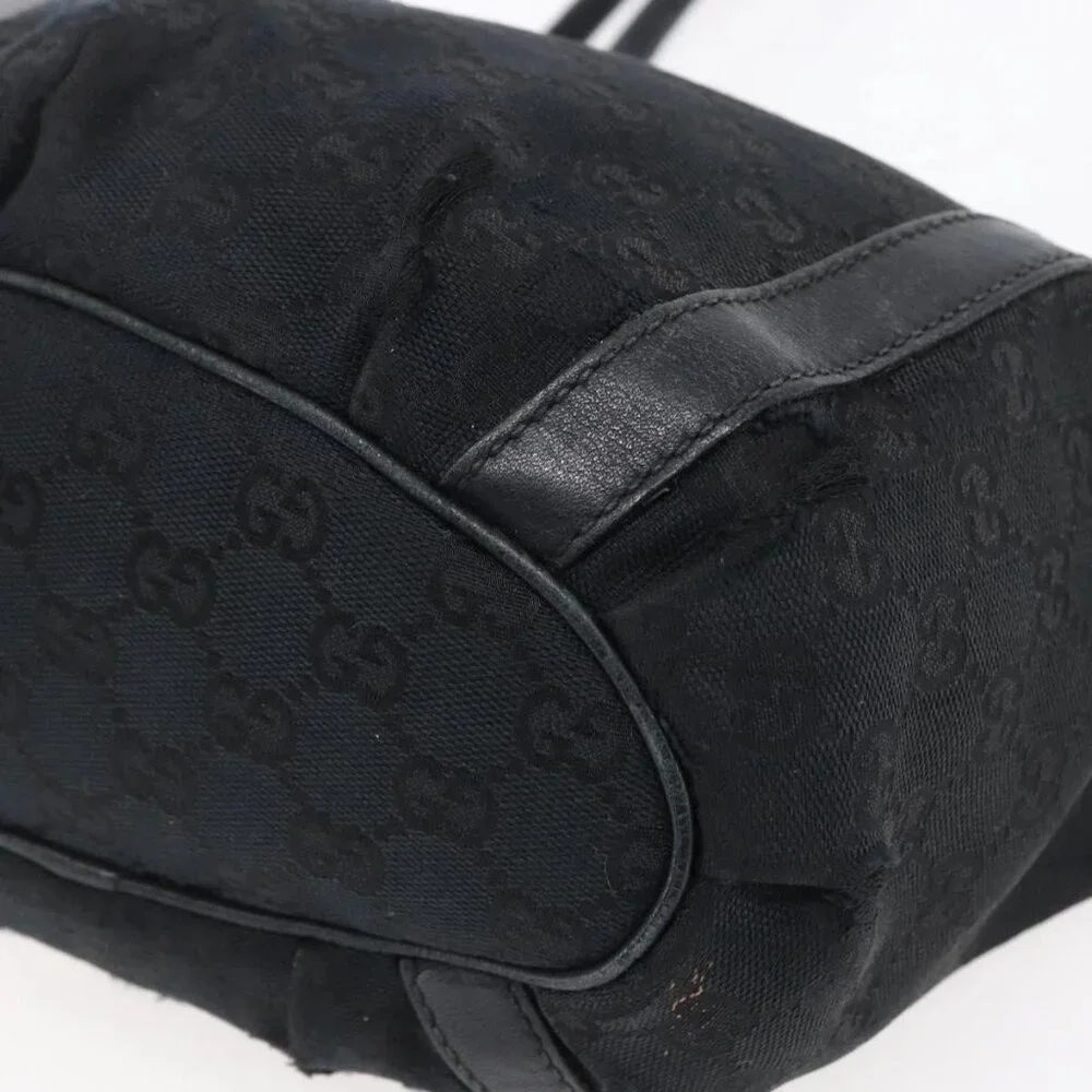 GUCCI GG Canvas Abbey Tote Bag Black Gold 211983 Auth gh1315 - Picture 4 of 16